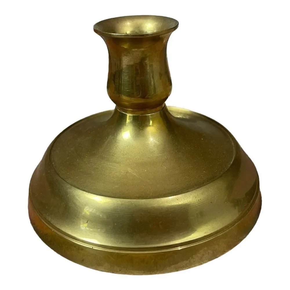 Vintage Brass Mid Century Modern Candle Holder EUC